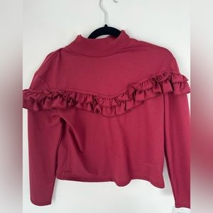 Buffalo cropped frilly sweater